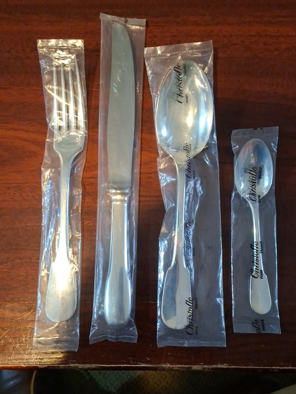 4 Place setting CHRISTOFLE, CLUNY French silver Plate